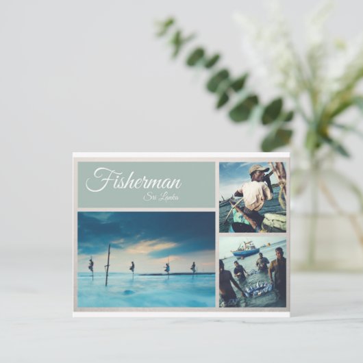 Sri Lanka Fisherman Briefkaart (Staand voorkant)