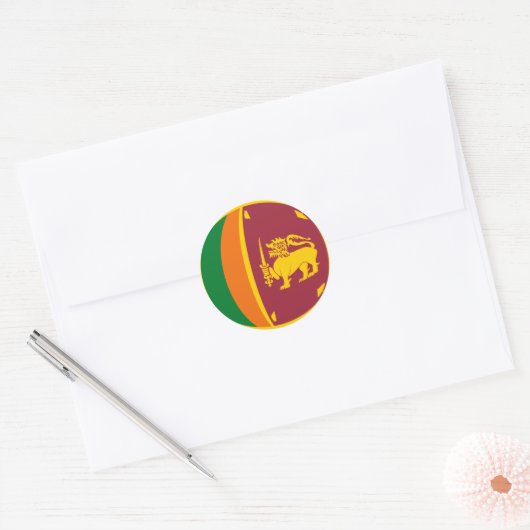 Sri Lanka Fisheye Flag Sticker (Envelop)