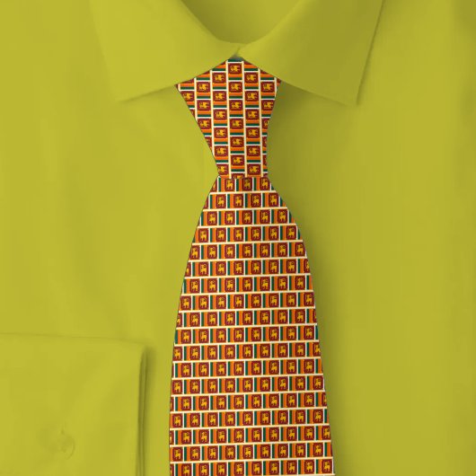 Sri Lanka Flag Brick Pattern Stropdas