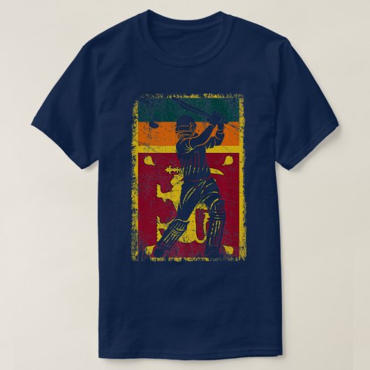 Sri Lanka Flag Cricket Jersey Fan Player Coach T-shirt (Design voorkant)