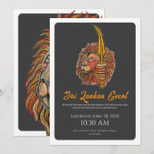 Sri Lanka Flag Lion Flat Kaart (Voorkant / Achterkant)