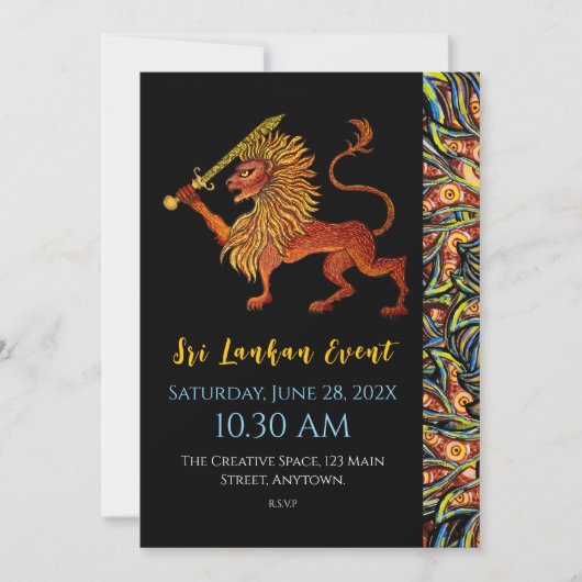 Sri Lanka Flag Lion Flat Kaart (Voorkant)