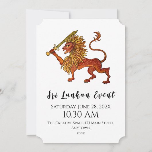 Sri Lanka Flag Lion Flat Kaart (Voorkant)
