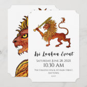 Sri Lanka Flag Lion Flat Kaart (Voorkant / Achterkant)