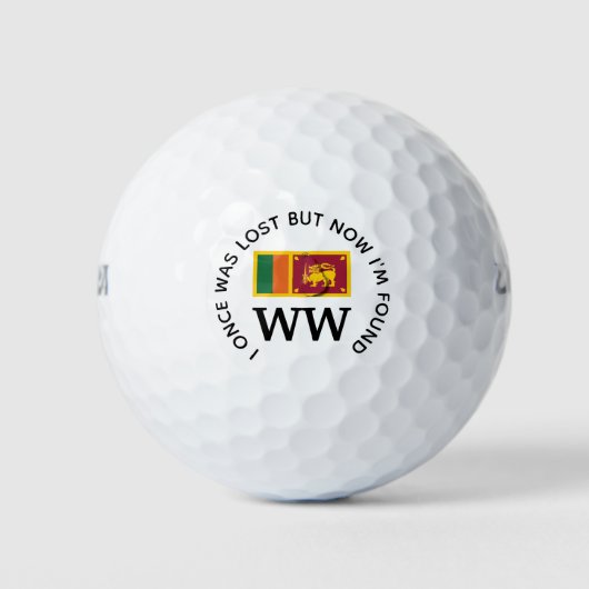 SRI LANKA FLAG Lost en vond Christelijk monogram Golfballen (Voorkant)
