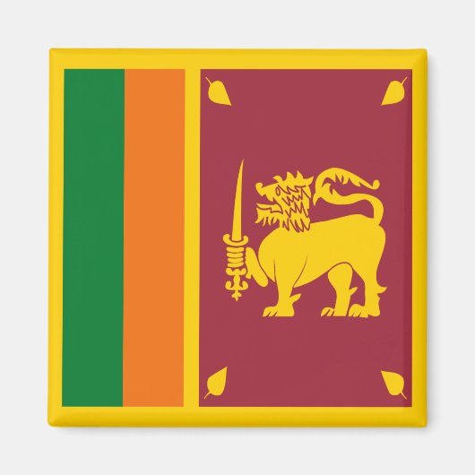 Sri Lanka Flag Magnet (Voorkant)