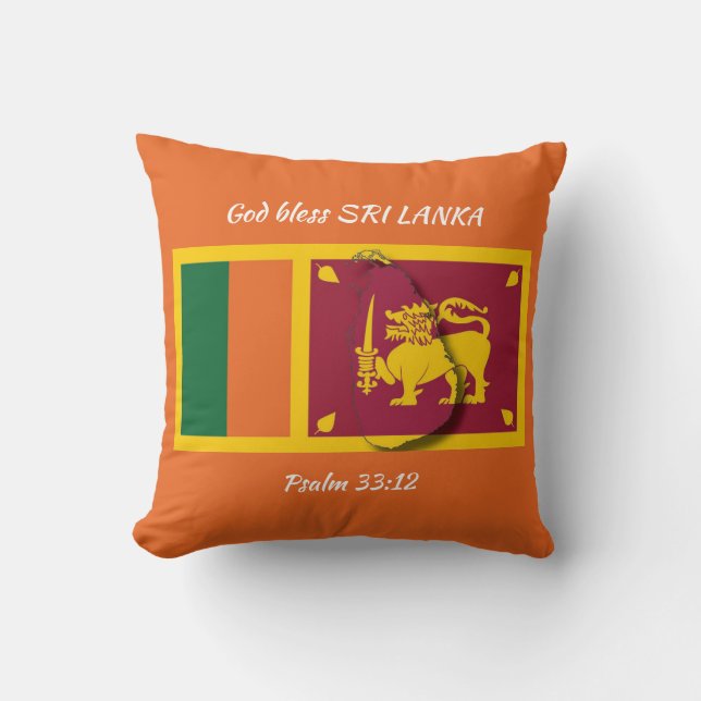 SRI LANKA FLAG Patriottische Schrift Custom SINAAS Kussen (Voorkant)