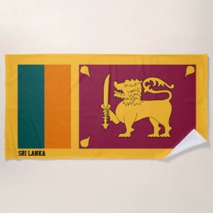 Sri Lanka Flag Splendid Patriotic Strandlaken