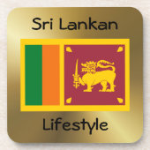 Sri Lanka Flag+Text Onderzetter (Voorkant)
