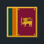 Sri Lanka Flag Vierkante Button 5,1 Cm<br><div class="desc">Patriotic flag of Sri Lanka.</div>