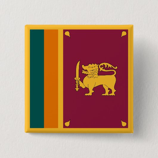 Sri Lanka Flag Vierkante Button 5,1 Cm (Voorkant)