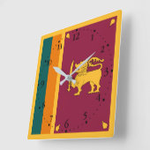 Sri Lanka Flag Vierkante Klok (Hoek)