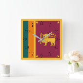Sri Lanka Flag Vierkante Klok (Huis)