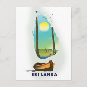 Sri Lanka geïllustreerde kaart toerisme poster.