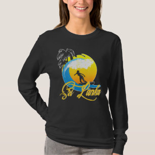 Sri Lanka Girl Surfe Wave Ocean Beach Vacking Sri T-shirt