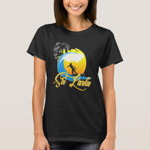 Sri Lanka Girl Surfe Wave Ocean Beach Vacking Sri T-shirt