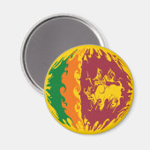 Sri Lanka Gnarly Flag Magneet (Voorkant / Achterkant)