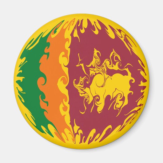 Sri Lanka Gnarly Flag Magneet (Voorkant)