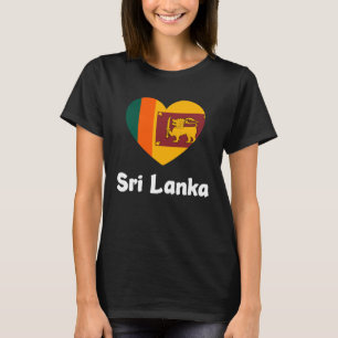Sri Lanka Hart Vlag Koel Azië Minimaal Sri Lankaan T-shirt