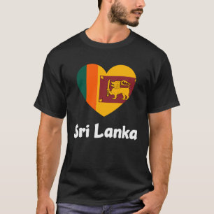 Sri Lanka Hart Vlag Koel Azië Minimaal Sri Lankaan T-shirt
