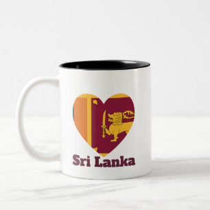 Sri Lanka Hartenvlag Tweekleurige Koffiemok