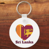 Sri Lanka Heart Flag Sleutelhanger (Achterkant)