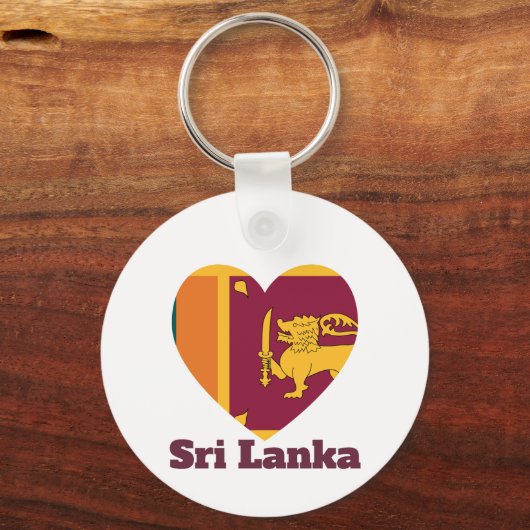 Sri Lanka Heart Flag Sleutelhanger (Voorkant)