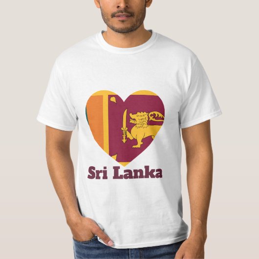Sri Lanka Heart Flag T-Shirt (Voorkant)