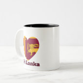 Sri Lanka Heart Flag Tweekleurige Koffiemok (Voorkant links)