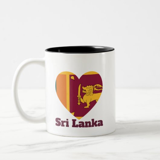 Sri Lanka Heart Flag Tweekleurige Koffiemok (Links)