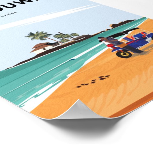 Sri lanka Hikkaduwa-reisposter Poster (Hoek)