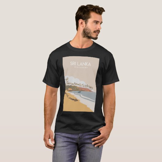 Sri Lanka Hikkaduwa Travel Poster T-shirt (Voorkant volledig)