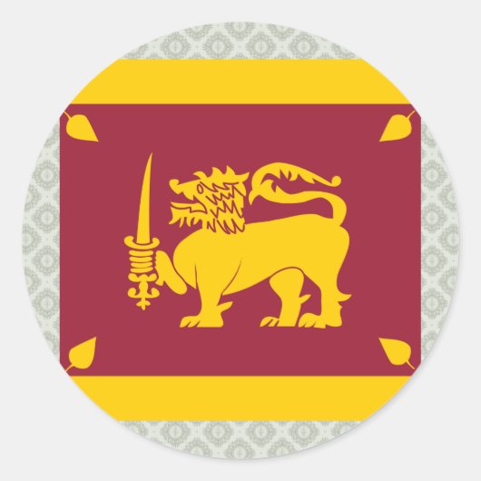 Sri Lanka Hoogwaardige vlag Ronde Sticker (Voorkant)