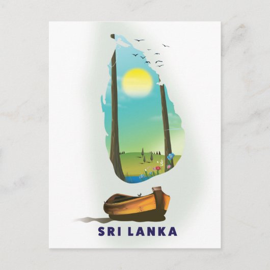 Sri Lanka illustreerde het poster van kaarttoerism Briefkaart (Voorkant)
