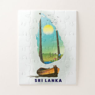 Sri Lanka illustreerde het poster van kaarttoerism Legpuzzel