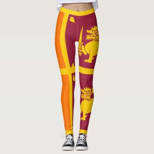 Sri Lanka Island - Lion flag Leggings (Voorkant)