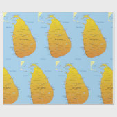 Sri Lanka-kaart Cadeaupapier (Vlak)