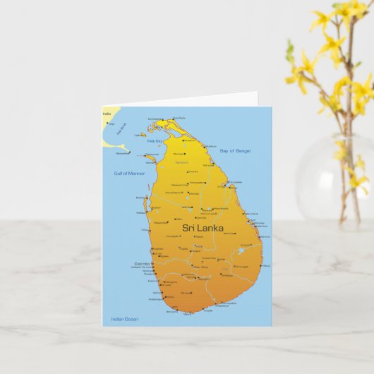 Sri Lanka-kaart Kaart (Gele Bloem)