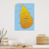 Sri Lanka-kaart Poster (Keuken)