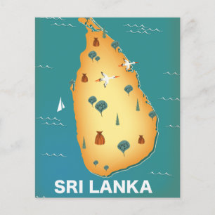 Sri Lanka kaart reisposter