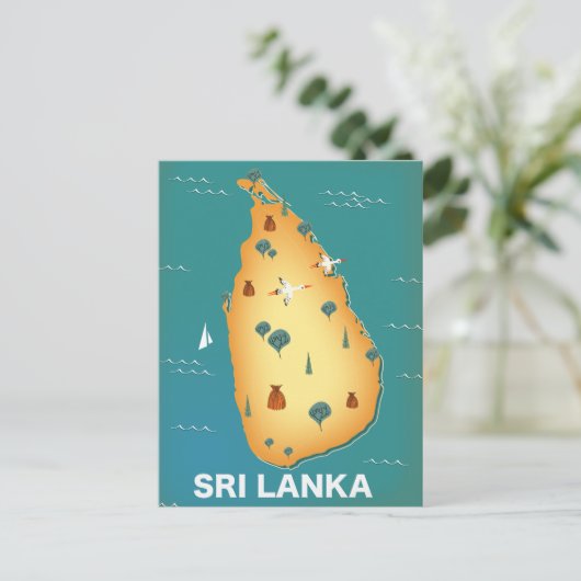Sri Lanka kaart reisposter (Staand voorkant)