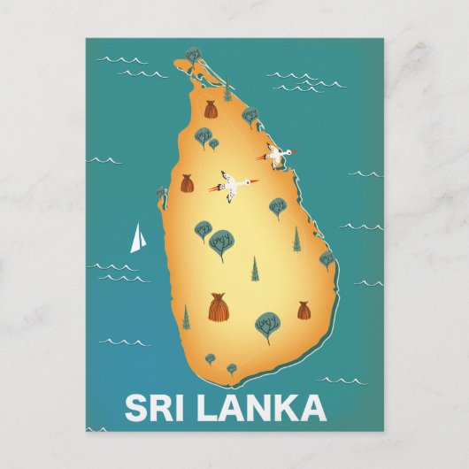 Sri Lanka kaart reisposter (Voorkant)