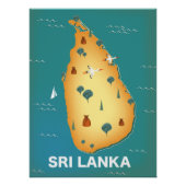 Sri Lanka kaart reisposter Perfect Poster (Voorkant)