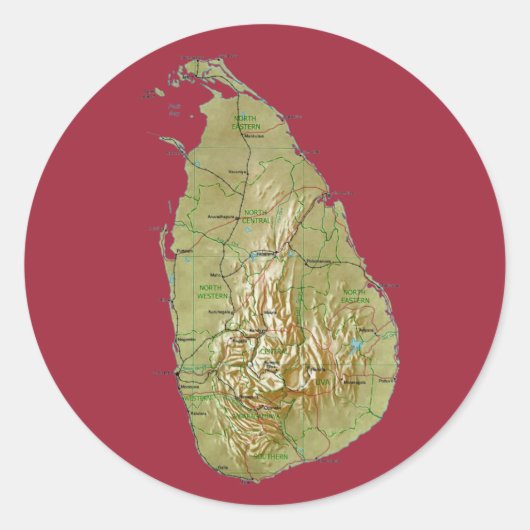 Sri Lanka Kaart Sticker (Voorkant)