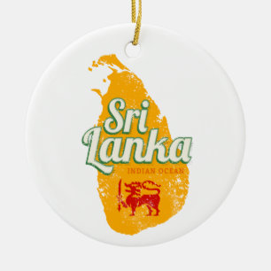 Sri Lanka Kaart Vakantie Eiland Souvenir Keramisch Ornament