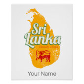 Sri Lanka Kaart  Vakantie Eiland Souvenir Perfect Poster (Voorkant)