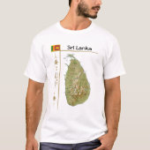 Sri Lanka - Kaart + vlag + titel T-shirt (Voorkant)
