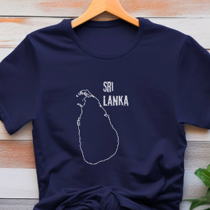Sri Lanka Landkaart Sri Lankaanse Lijn Vorm Grens T-shirt