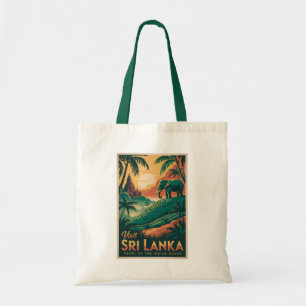 Sri Lanka Landschap Illustratie Reis Kunst Retro Tote Bag