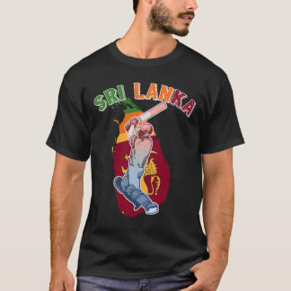 Sri Lanka Lion Cricket Fans_ Sri Lanka Batsman T- T-shirt
